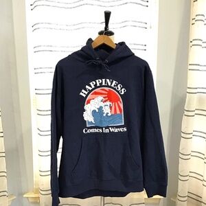 Embrace By Dedicated Unisex Size XL Navy Happiness Comes In Waves Cozy Hoodie
